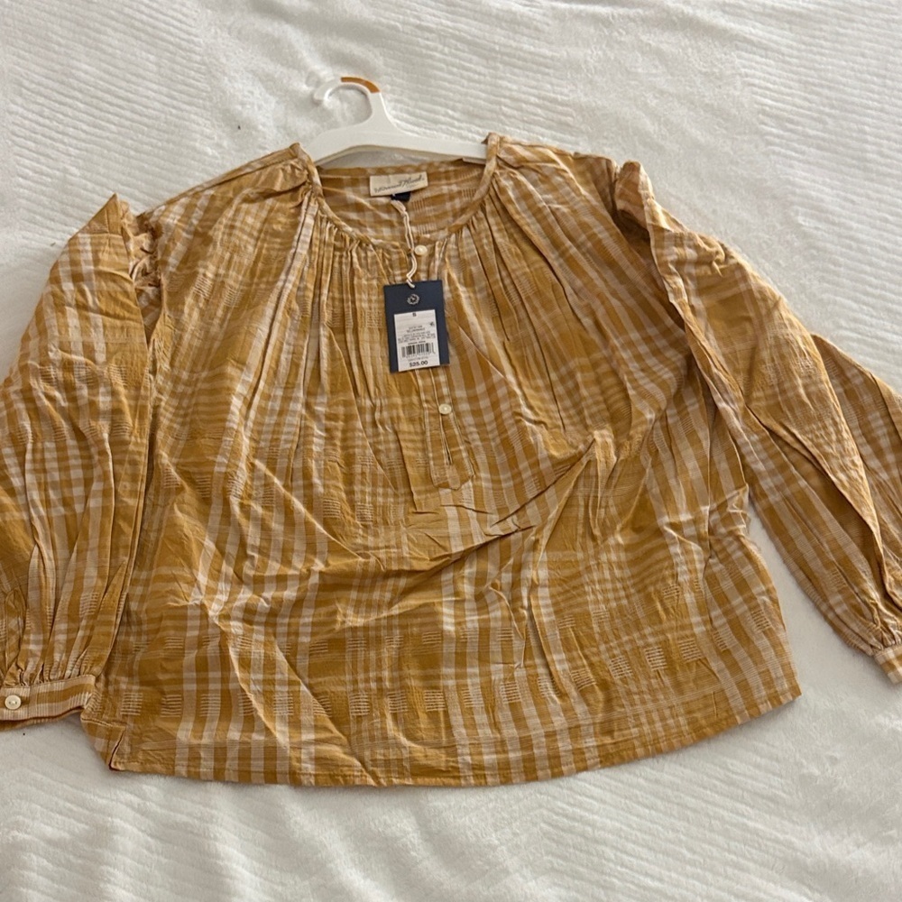 Universal Thread Yellow Plaid Blouse